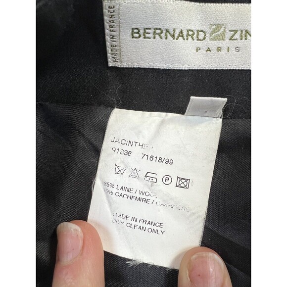Bernard‎ Zins Asymmetric Skirt Cashmere Wool Blend | Black | Size 4 - Picture 3 of 7